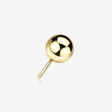 14 Karat Gold OneFit Threadless Solid Ball Top Part