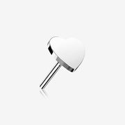 14 Karat White Gold OneFit Threadless Flat Heart Top Part