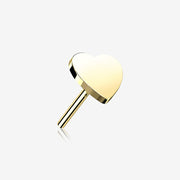 14 Karat Gold OneFit Threadless Flat Heart Top Part