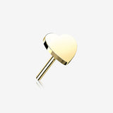 14 Karat Gold OneFit Threadless Flat Heart Top Part