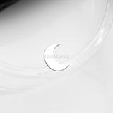 Detail View 1 of 14 Karat White Gold OneFit Threadless Flat Crescent Moon Top Part