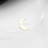 Detail View 1 of 14 Karat Gold OneFit Threadless Flat Crescent Moon Top Part