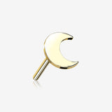 14 Karat Gold OneFit Threadless Flat Crescent Moon Top Part