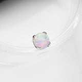 Detail View 1 of 14 Karat White Gold OneFit Threadless Prong Set Fire Opal Top Part-White Opal