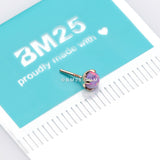 Detail View 2 of 14 Karat Gold OneFit Threadless Prong Set Fire Opal Top Part-Purple Opal