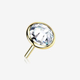 14 Karat Gold OneFit Threadless Bezel Gem Top Part-Clear Gem