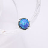 Detail View 1 of 14 Karat White Gold OneFit Threadless Bezel Fire Opal Top Part-Blue Opal