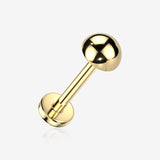 Implant Grade Titanium OneFit Threadless Golden Dome Top Flat Back Labret