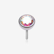 Implant Grade Titanium OneFit Threadless Bezel Set Sparkle Gem Top Part