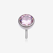 Implant Grade Titanium OneFit Threadless Bezel Set Sparkle Gem Top Part