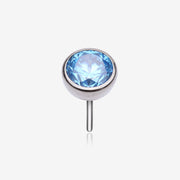 Implant Grade Titanium OneFit Threadless Bezel Set Sparkle Gem Top Part