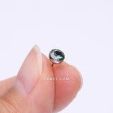 Detail View 2 of Implant Grade Titanium OneFit Threadless Bezel Set Sparkle Gem Top Part-Vitrail Medium