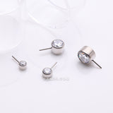 Detail View 1 of Implant Grade Titanium OneFit Threadless Bezel Set Sparkle Front Facing Part-Clear Gem