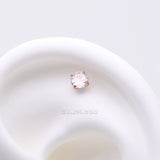 Detail View 1 of Implant Grade Titanium OneFit Threadless Rose Gold Prong Set Sparkle Gem Top Part-Clear Gem