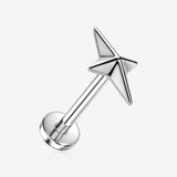 Implant Grade Titanium OneFit Threadless North Star Cross Top Flat Back Stud Labret