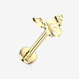 Implant Grade Titanium OneFit Threadless Golden Butterfly Lush Flat Back Stud Labret