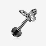 Implant Grade Titanium OneFit Threadless Blackline Butterfly Lush Flat Back Stud Labret