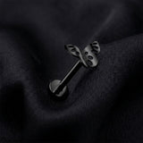 Detail View 1 of Implant Grade Titanium OneFit Threadless Blackline Butterfly Lush Flat Back Stud Labret
