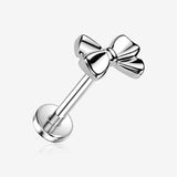 Implant Grade Titanium OneFit Threadless Adorable Bow-Tie Top Flat Back Stud Labret