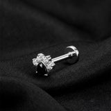 Detail View 1 of Implant Grade Titanium OneFit Threadless Adorable Paw Sparkle Top Flat Back Stud Labret