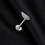 Detail View 1 of Implant Grade Titanium OneFit Threadless Angel Wing Top Flat Back Stud Labret