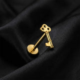 Detail View 1 of Implant Grade Titanium OneFit Threadless Golden Heirloom Key Top Flat Back Stud Labret