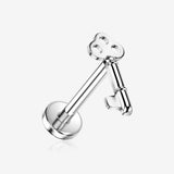 Implant Grade Titanium OneFit Threadless Heirloom Key Top Flat Back Stud Labret