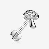 Implant Grade Titanium OneFit Threadless Mushroom Top Flat Back Stud Labret