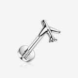 Implant Grade Titanium OneFit Threadless Airplane Top Flat Back Stud Labret