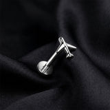 Detail View 1 of Implant Grade Titanium OneFit Threadless Airplane Top Flat Back Stud Labret
