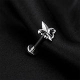 Detail View 1 of Implant Grade Titanium OneFit Threadless Fleur De Lis Flat Back Stud Labret