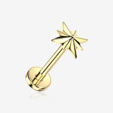 Implant Grade Titanium OneFit Threadless Golden Starburst Flat Back Stud Labret
