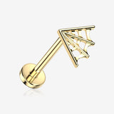 Implant Grade Titanium OneFit Threadless Golden Spider Web Flat Back Stud Labret