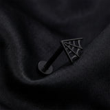 Detail View 1 of Implant Grade Titanium OneFit Threadless Blackline Spider Web Flat Back Stud Labret