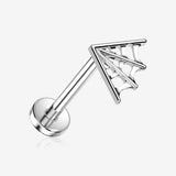 Implant Grade Titanium OneFit Threadless Spider Web Flat Back Stud Labret