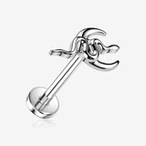 Implant Grade Titanium OneFit Threadless Serpent Snake Crescent Moon Flat Back Stud Labret