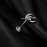 Detail View 1 of Implant Grade Titanium OneFit Threadless Serpent Snake Crescent Moon Flat Back Stud Labret