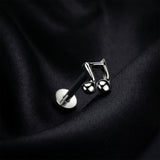 Detail View 1 of Implant Grade Titanium OneFit Threadless Quaver Music Note Flat Back Stud Labret