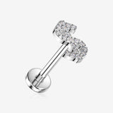 Implant Grade Titanium OneFit Threadless Iconic Bling Dollar Sign Top Flat Back Stud Labret-Clear Gem