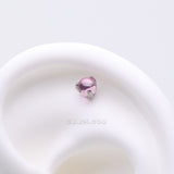 Detail View 1 of Implant Grade Titanium OneFit Threadless Prong Set Glass Ball Top Part-Pink