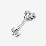 Implant Grade Titanium OneFit Threadless Vintage Bee Top Flat Back Stud Labret