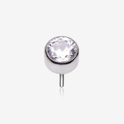 Implant Grade Titanium OneFit Threadless Bezel Round Gem Sparkle Top Part
