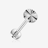 Implant Grade Titanium OneFit Threadless Prism Ray Disc Top Flat Back Stud Labret