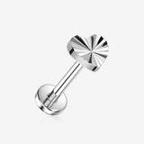 Implant Grade Titanium OneFit Threadless Prism Ray Heart Top Flat Back Stud Labret