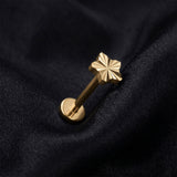 Detail View 1 of Implant Grade Titanium OneFit Threadless Golden Prism Ray Star Top Flat Back Stud Labret