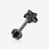 Implant Grade Titanium OneFit Threadless Blackline Prism Ray Star Top Flat Back Stud Labret