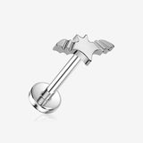 Implant Grade Titanium OneFit Threadless Iconic Bat Top Flat Back Stud Labret