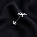 Detail View 1 of Implant Grade Titanium OneFit Threadless Iconic Bat Top Flat Back Stud Labret