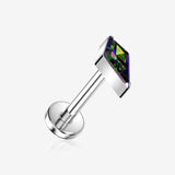 Implant Grade Titanium OneFit Threadless Kite Gem Sparkle Top Flat Back Stud Labret-Vitrail Medium
