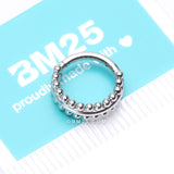 Detail View 4 of Milgrain Beads Laced Steel Seamless Clicker Hoop Ring